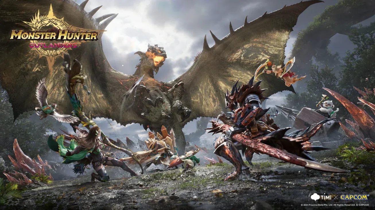 Rathalos in the Monster Hunter Outlanders key art