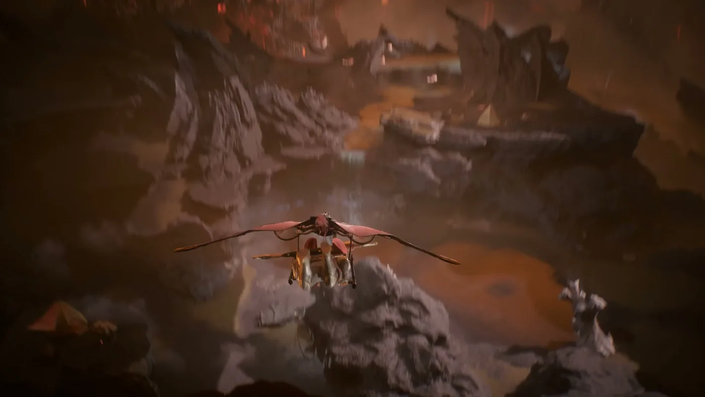Hunters exploring the Abyss of Decay in Monster Hunter Outlanders