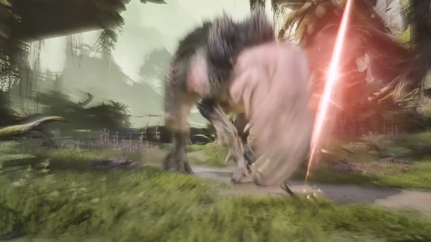 A hunt in a dense forest in Monster Hunter Outlanders