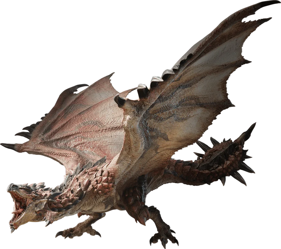 Rathalos with wings spread in Monster Hunter Outlanders